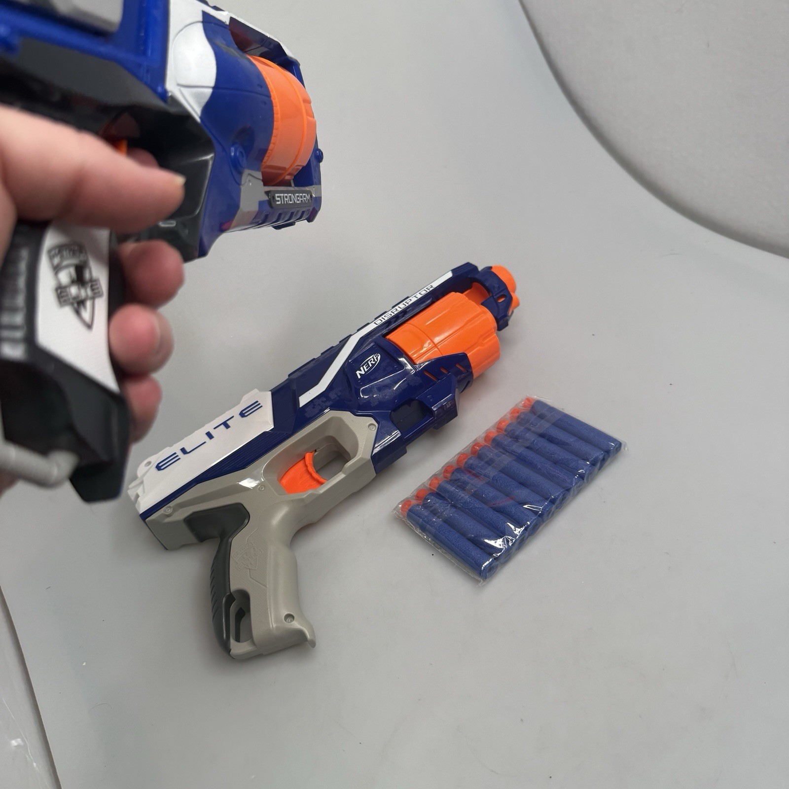 NERF N-Strike Elite Disruptor & Strongarm Blaster Lot 2 w/ 10 Darts EUC