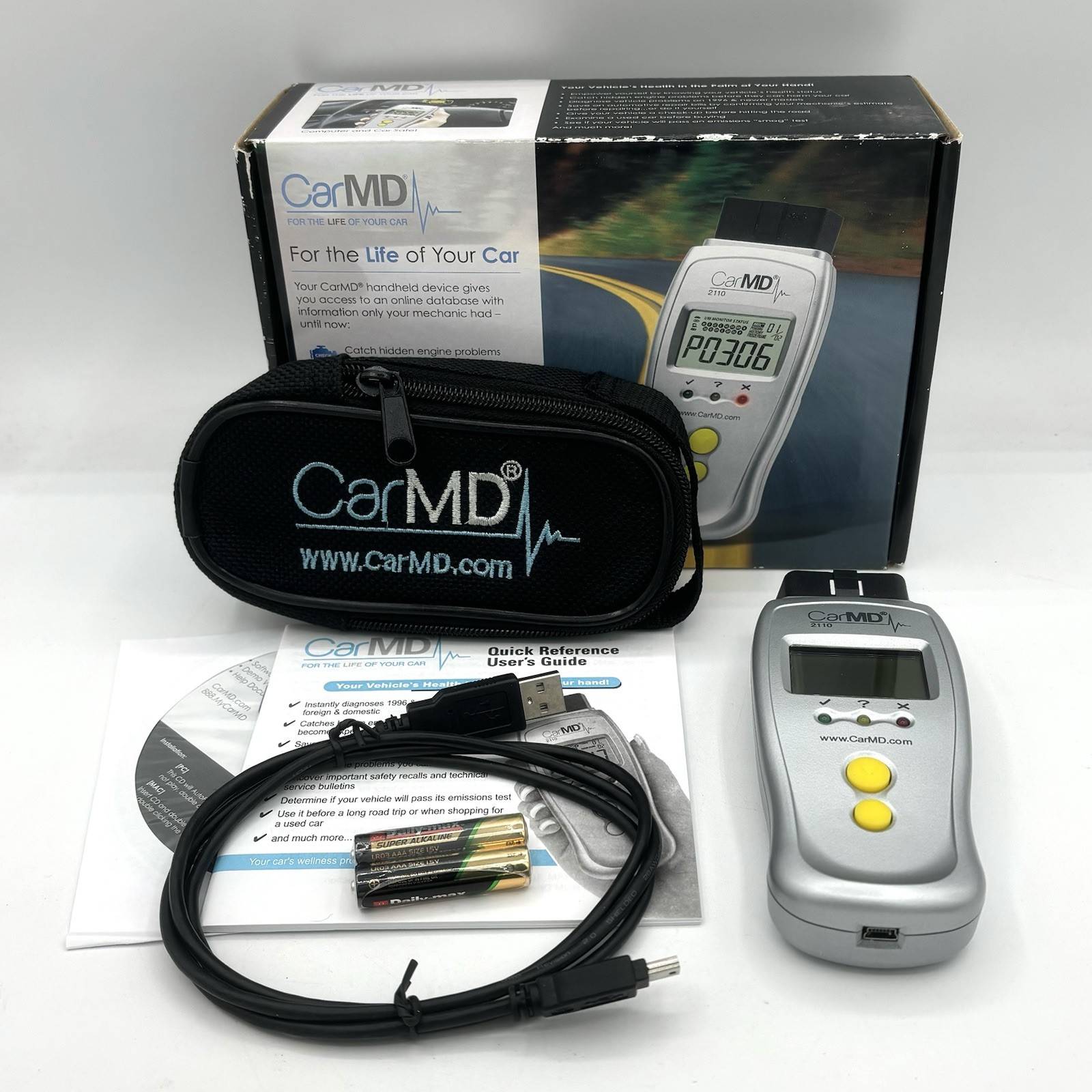 Car MD 2110 Vehicle Health System OBD2 Automotive Code Reader - New, Open Box