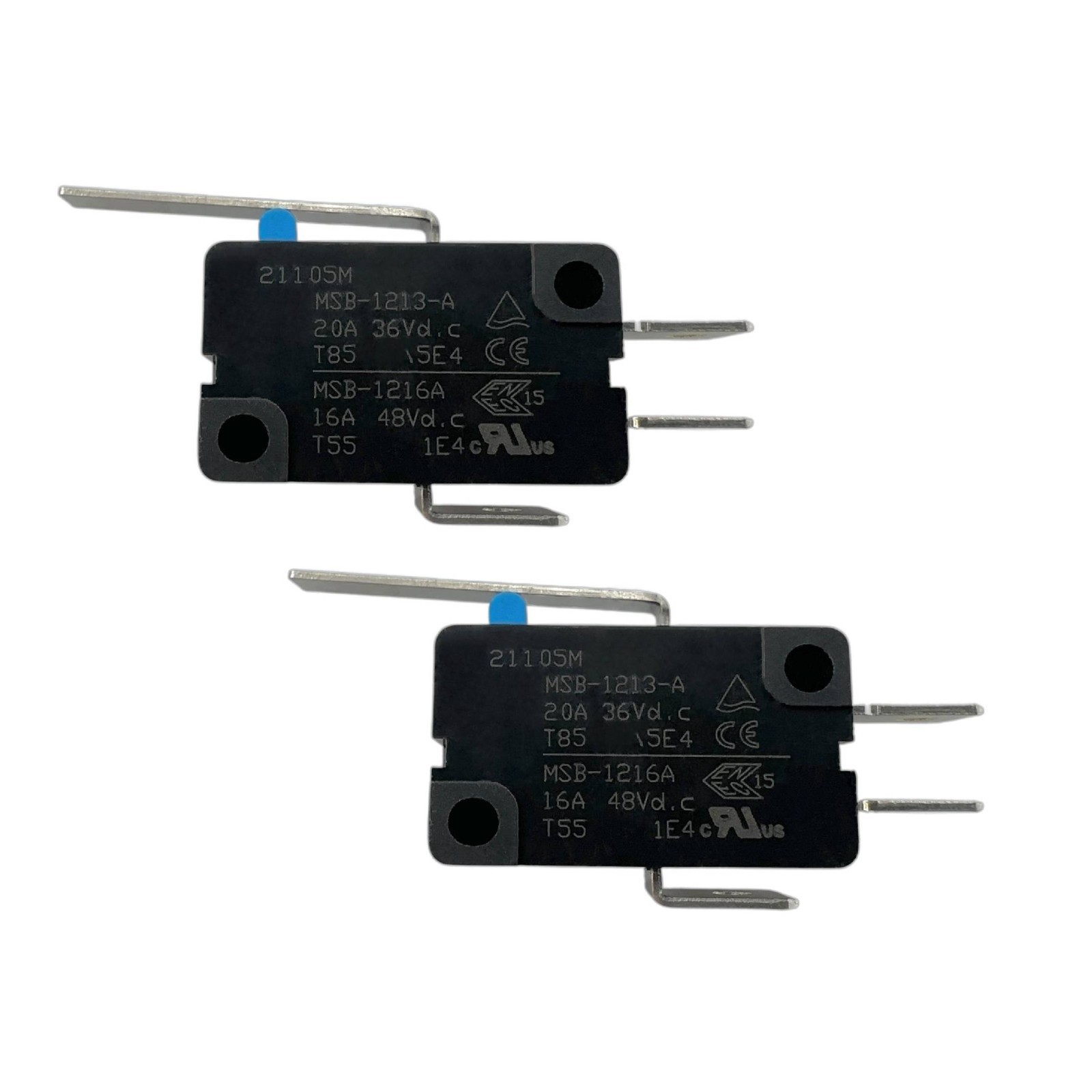 2x JIABEN MSB-1213-A / MSB-1216A Lever Micro Switch 3-pins 20A 36VDC 16A 48VDC