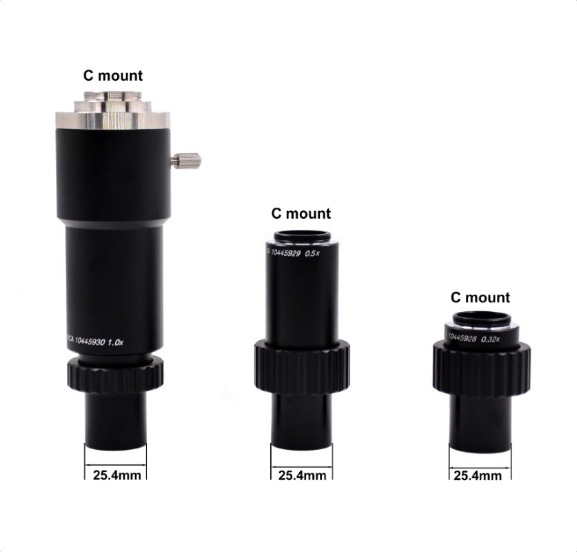 0.32X 0.5X 1X C Mount Camera Adapter for Leica Trinocular Stereo Microscope