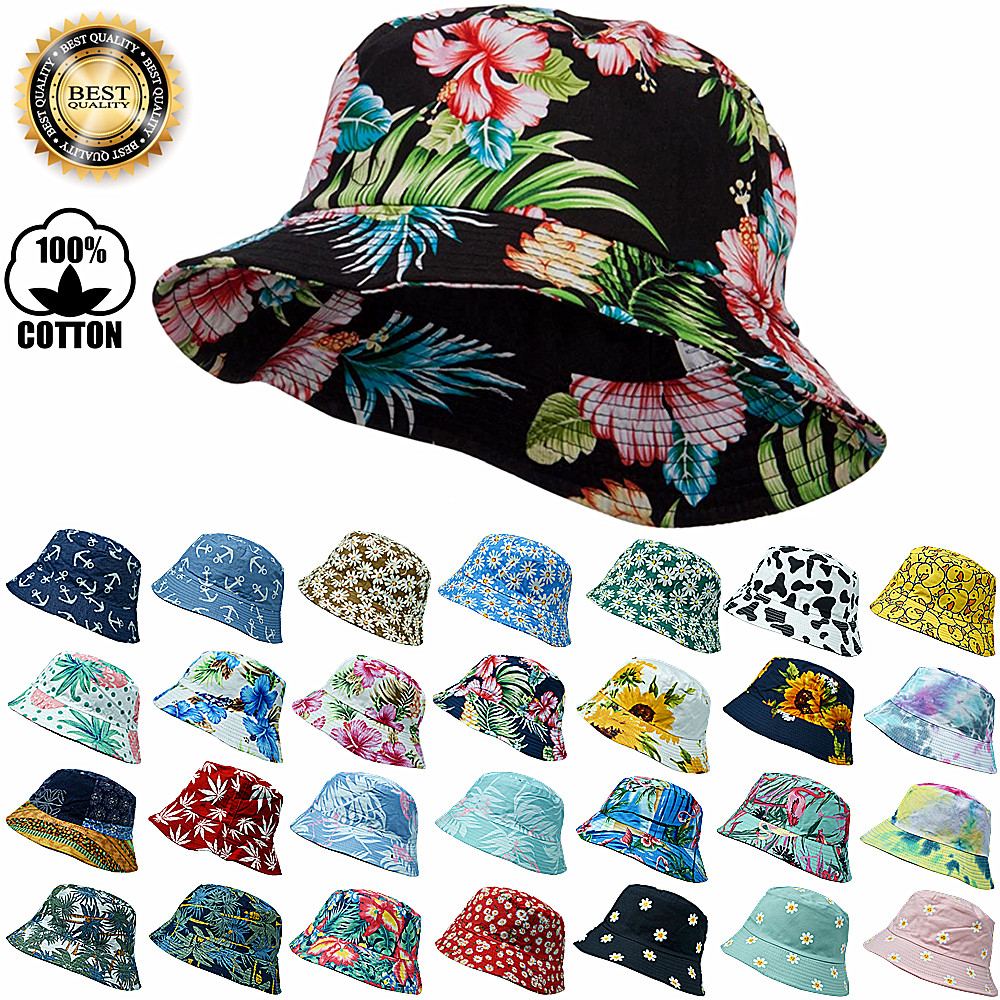 Unisex Boonie Bucket Hat Sun Visor Hunting Fishing Outdoor 100% Cotton Cap Hats