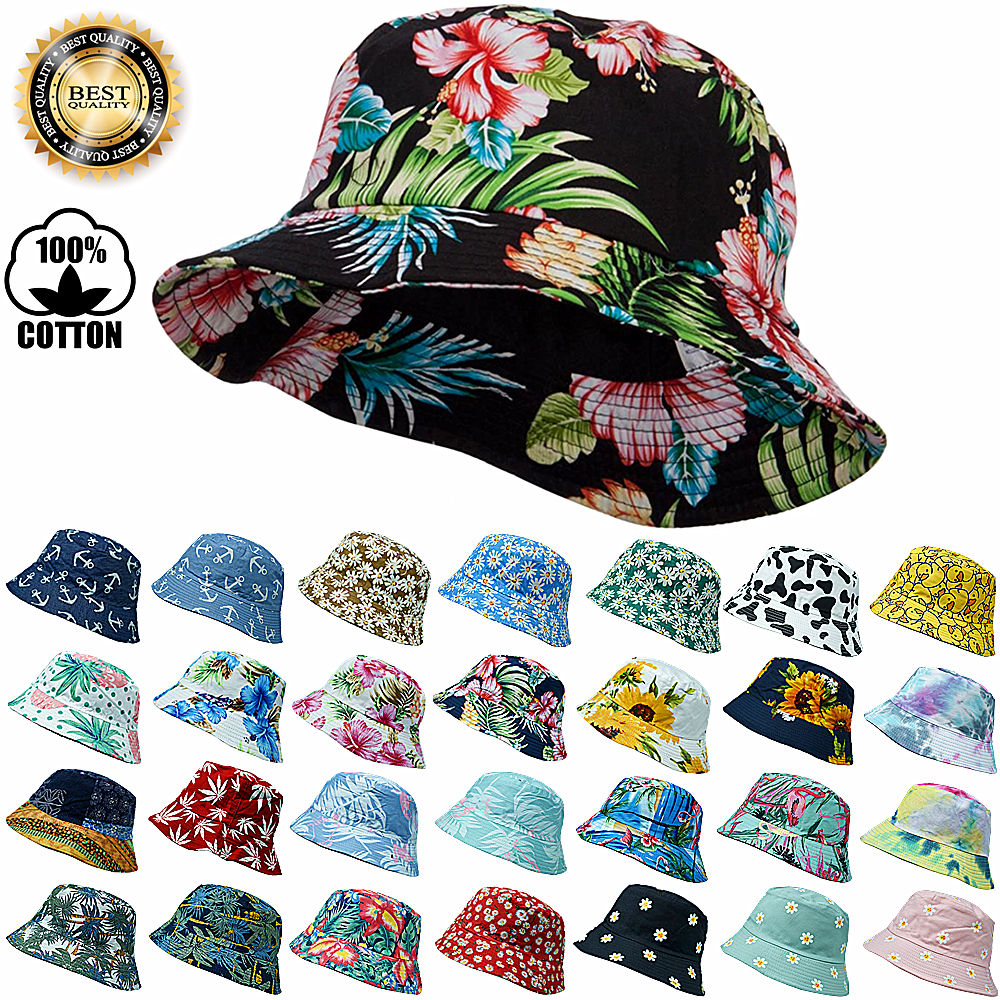 Unisex Boonie Bucket Hat Sun Visor Hunting Fishing Outdoor 100% Cotton Cap Hats