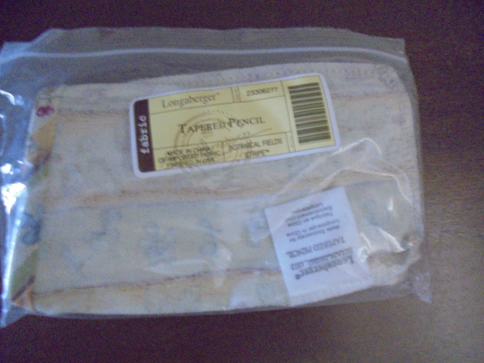 Longaberger Botanical Fields Stripe Tapered Pencil Basket Liner #23306277 - NEW