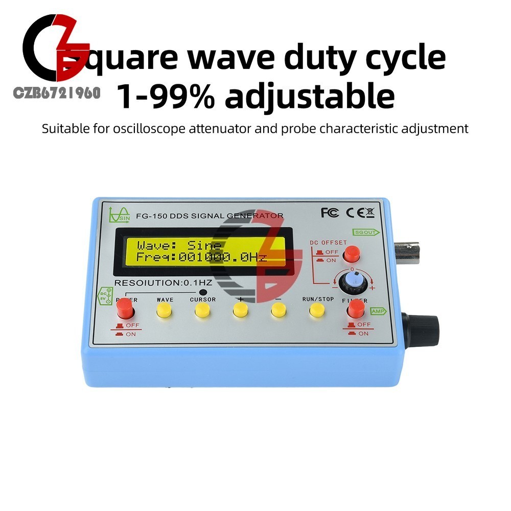 FG-150 DDS Function Signal Generator 0.1Hz-500kHz Frequency 15 Waveforms