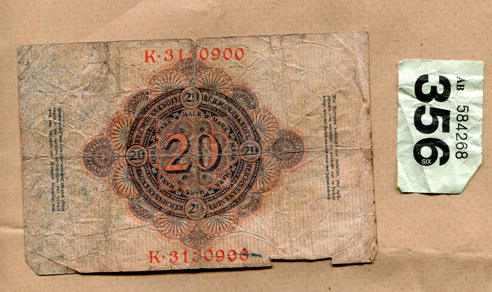 20 marks banknote 1914 Germany