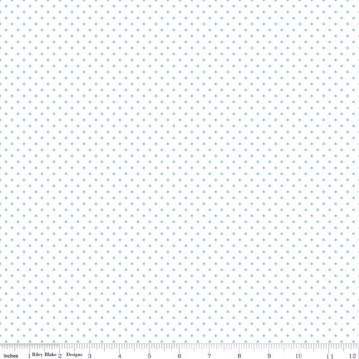 Swiss Dot On White Aqua Riley Blake Design - Sold by The YARD!