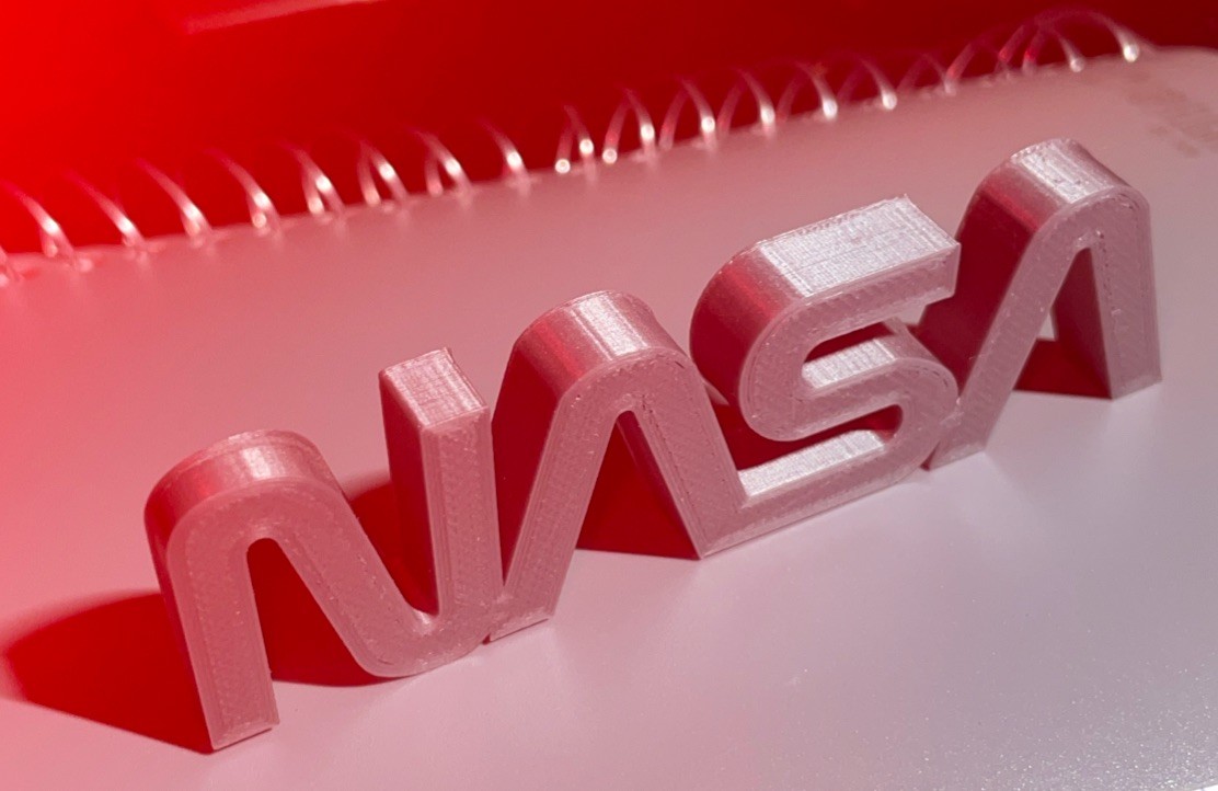 4inch Nasa Style Logo - 3D Printed Black