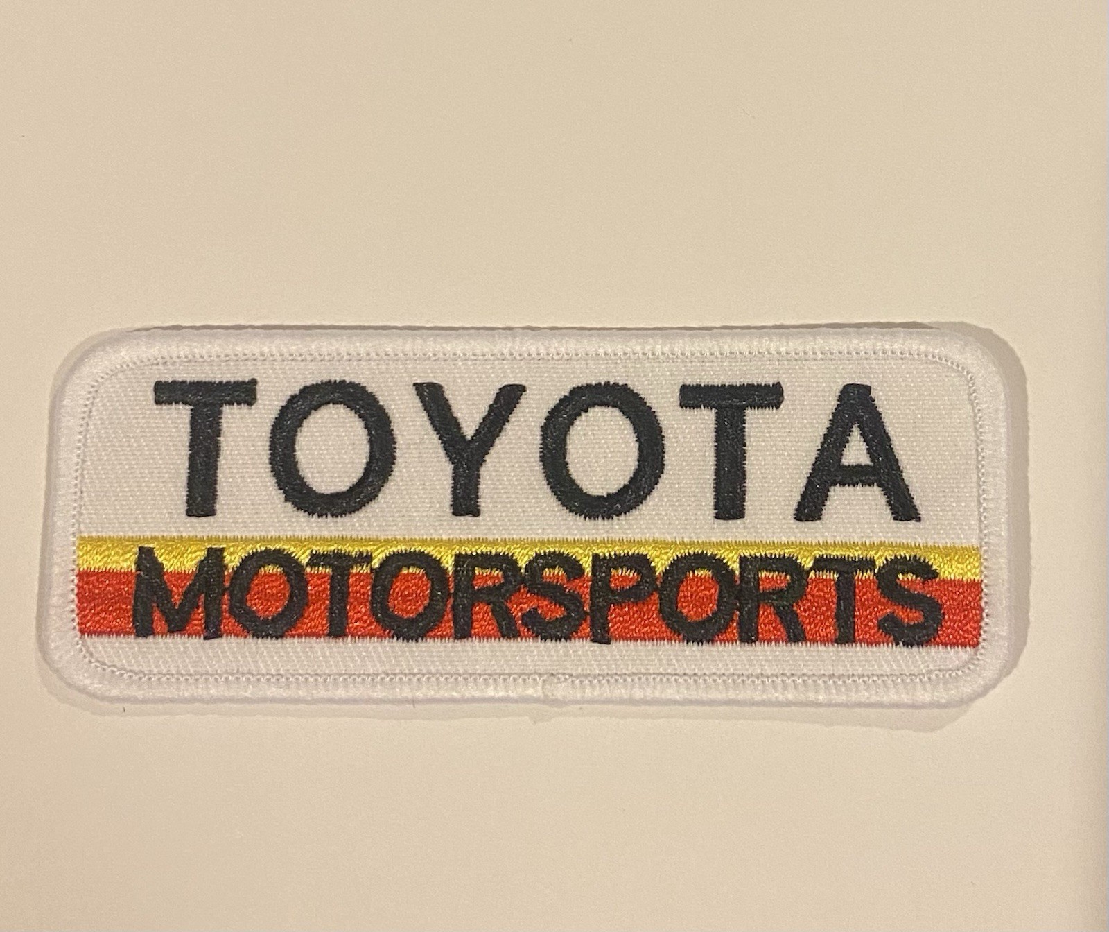 Toyota Motorsports Racing White Car Vintage Style Retro 4in Patch Iron / Sew-On