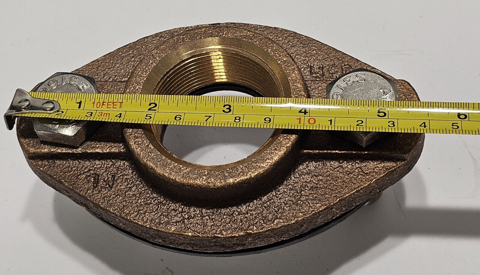 1-3/4" LEAD -FREE BRASS METER FLANGE CONNECTION 2PCS