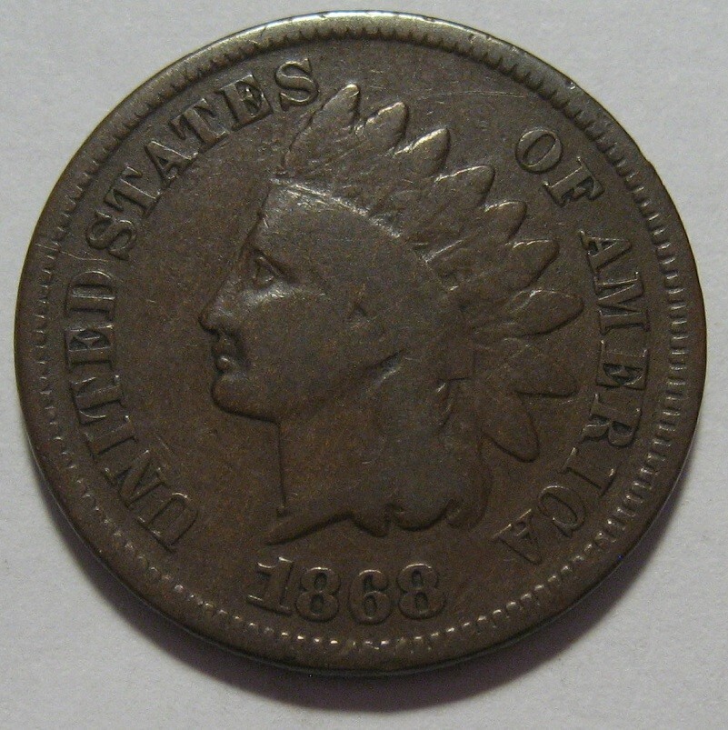 = 1868 VG+ INDIAN Cent, Nice Details & EYE Appeal, FREE Shipping