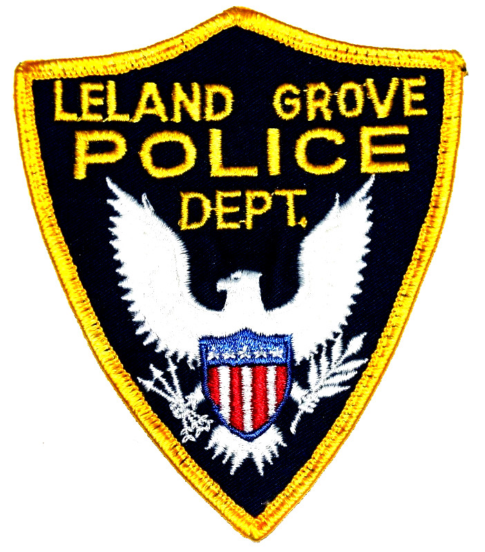 LELAND GROVE – POLICE DEPT - ILLINOIS Sheriff Police Patch VINTAGE OLD MESH USED