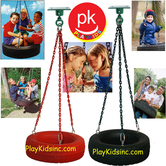Swing set Play backyard Jungle Gym Tire Swing Kit Tire + Swivel SH-02 Tire Red