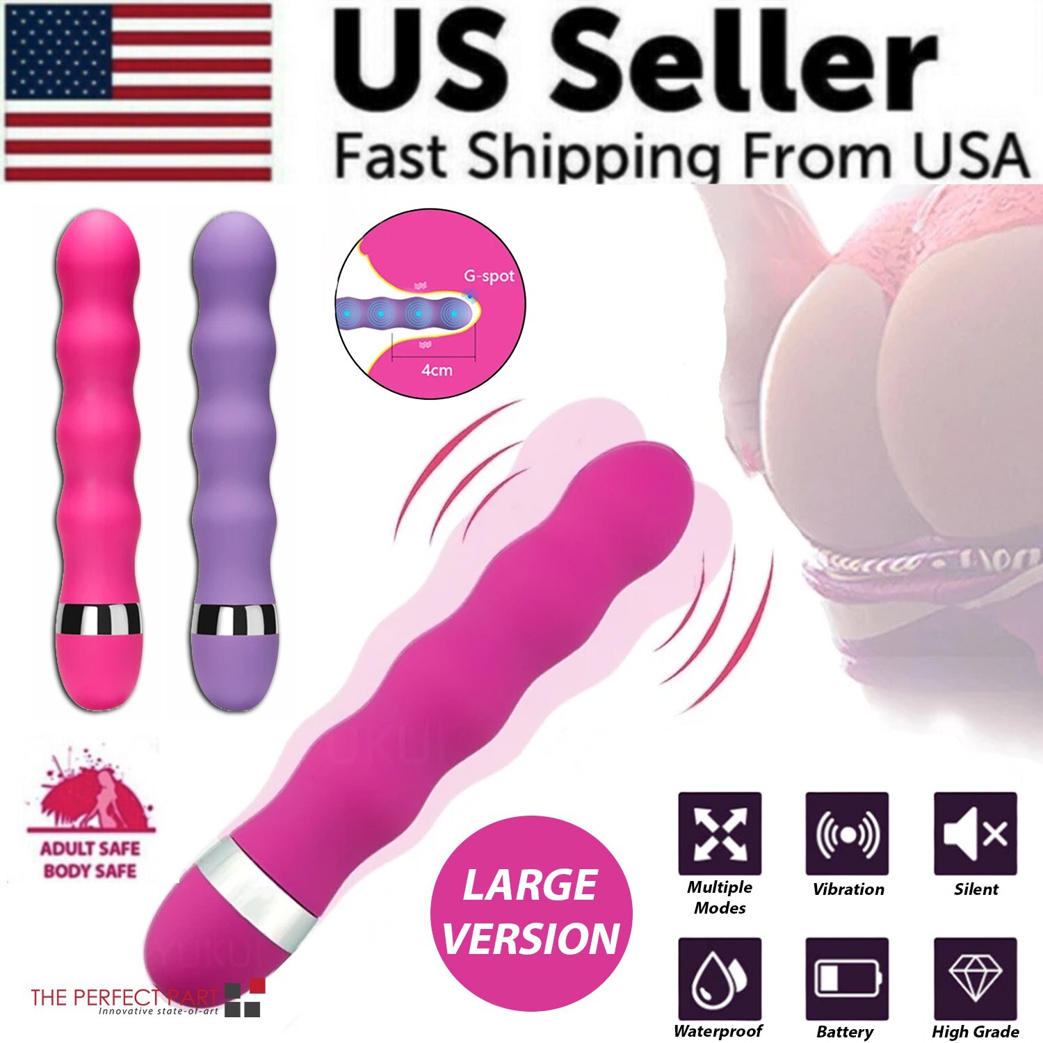 Vibrater 10 Speed Massager Wand Personal Hand Held Powerful Waterproof for Women