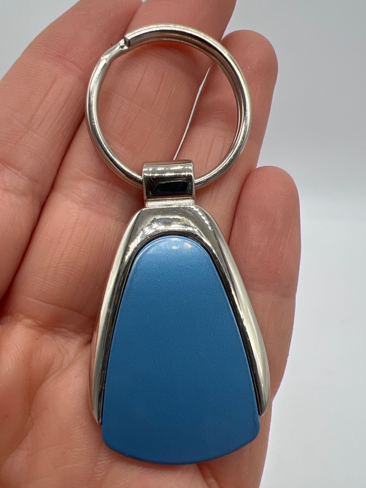 Premium Blue & Silver Metal Keychain Accessory