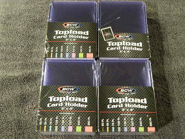 100 New BCW Standard 3" x 4" Trading Card Rigid Topload Holders - (4 x 25)