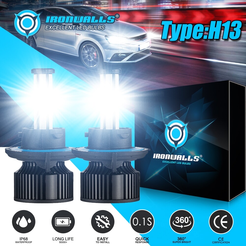 6-SIDE H13 LED HeadLight Bulbs 6000K for Polaris Ranger RZR 570/800/900/1000 XP