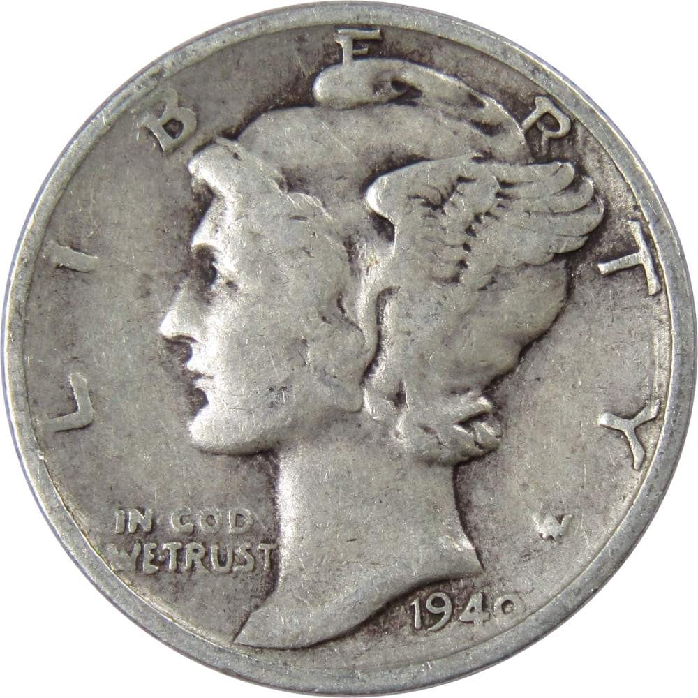 1940 S Mercury Dime F Fine 90% Silver 10c US Coin Collectible