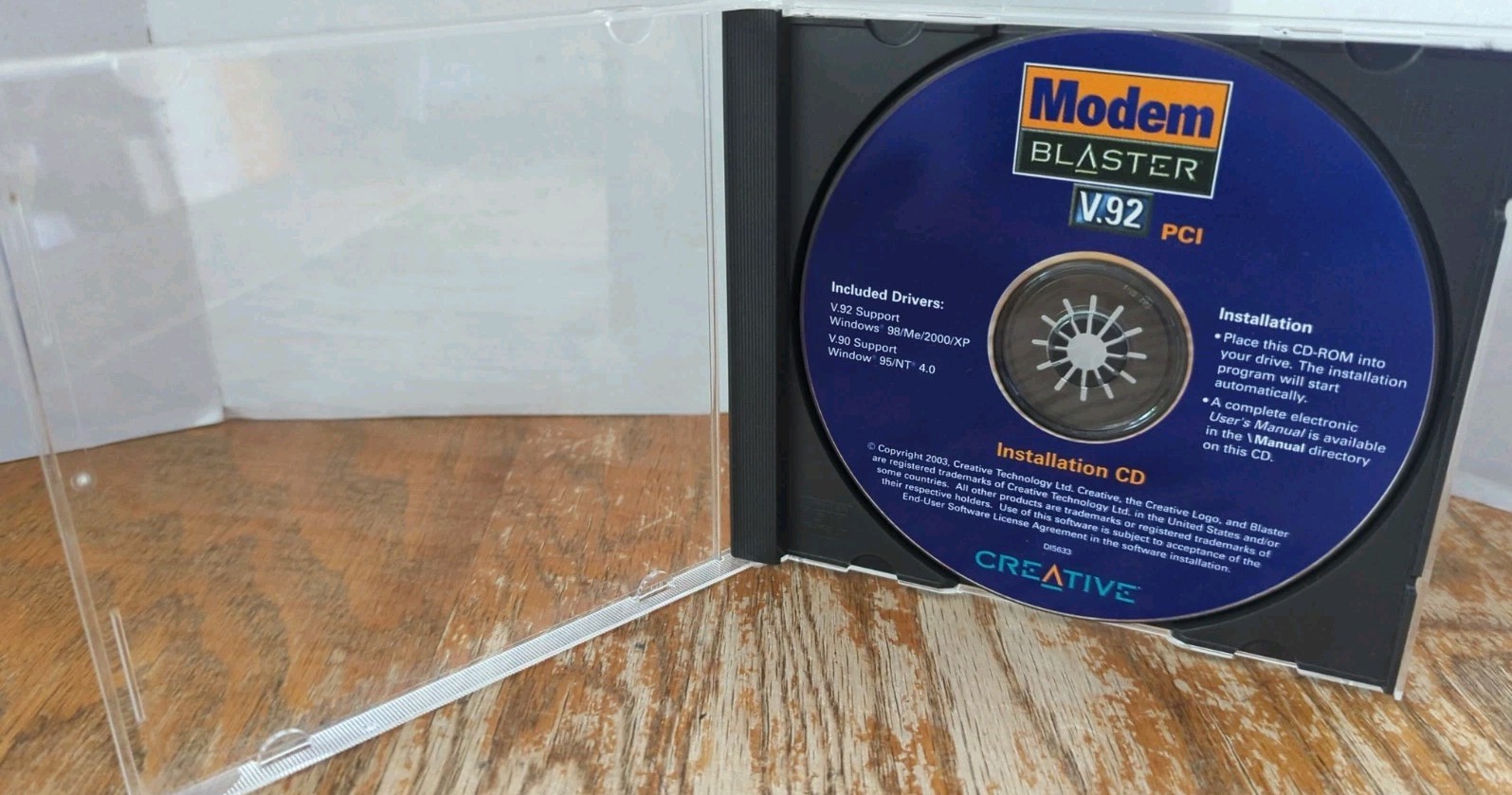 Creative Modem Blaster V.92 PCI Quick Start & Installation CD-Rom CD Only