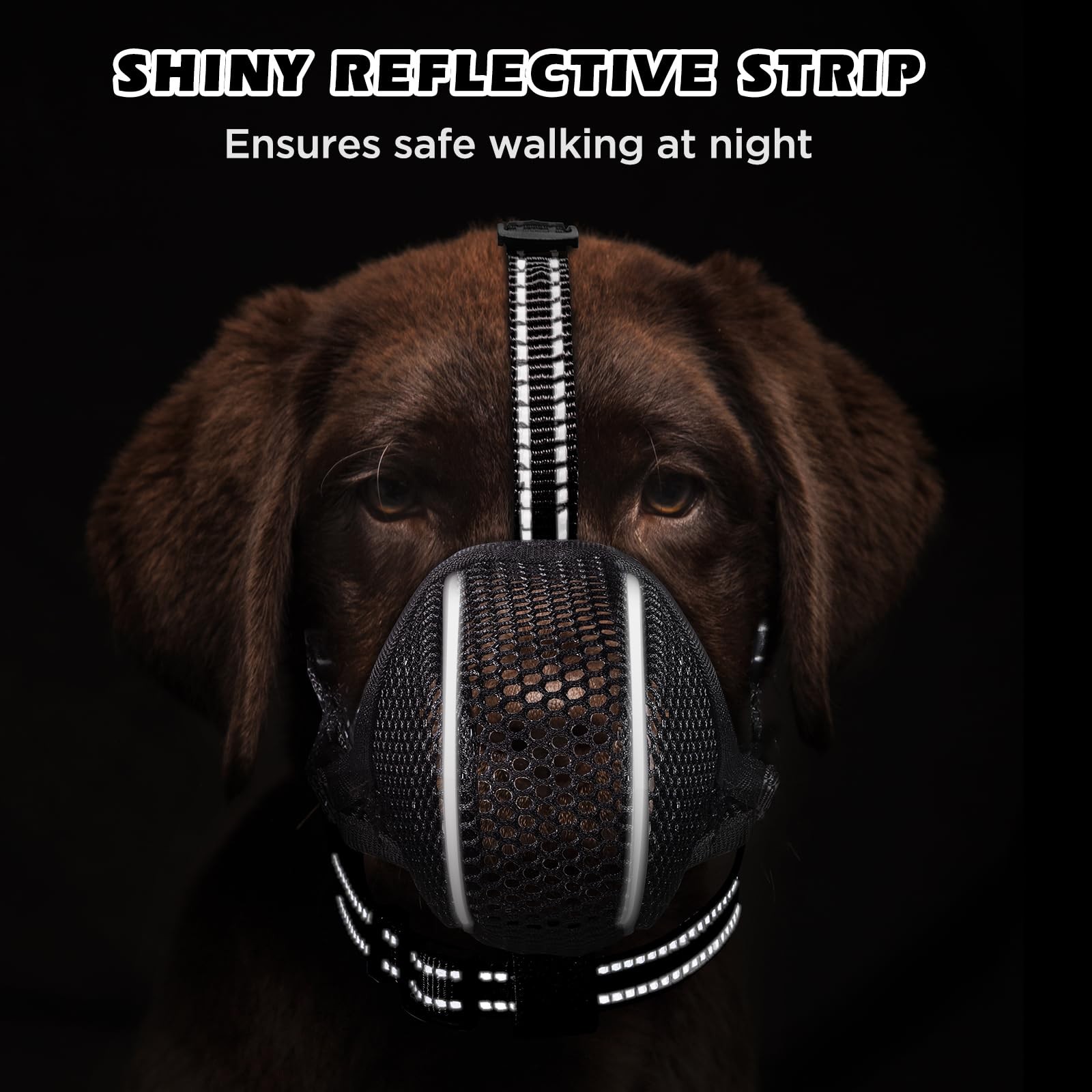 Dog Muzzle,Mesh Soft Muzzle for Small Medium Large Sized Dogs, M, Black