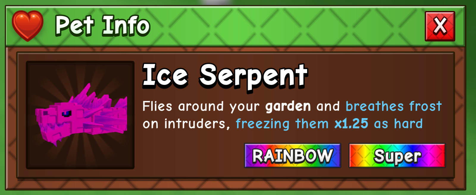grow a garden 2 rainbow ice serpent freezes intruders in your garden