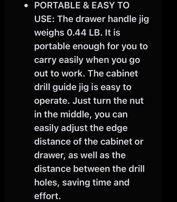 Cabinet Hardware Handle Jig, Adjustable Cabinet Hole Drilling Template Tool