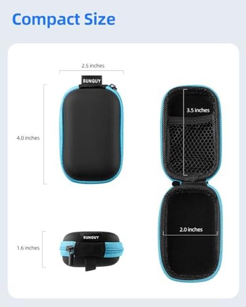 Earbuds Case 2Pack, Rectangle Earbuds Carrying Case, Portable Red+Blue