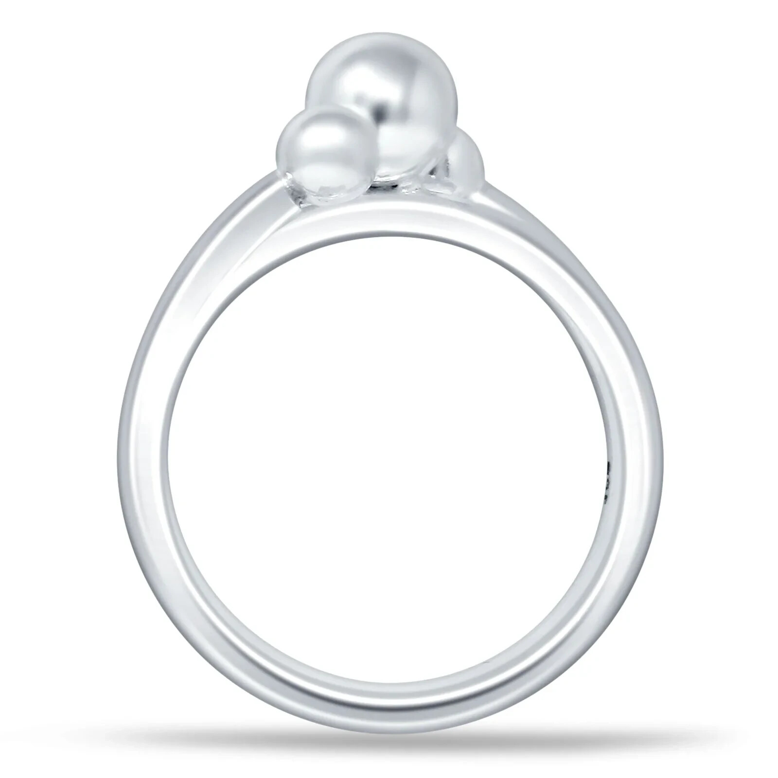 Three Ball Ring Vintage Style 925 Sterling Silver 11.3mm