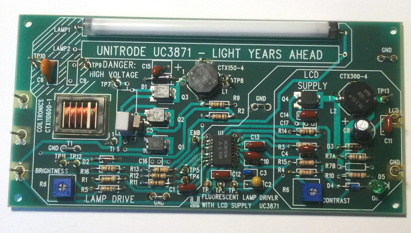 New Original UNITRODE UC3971 CFL Driver Testing PCB.