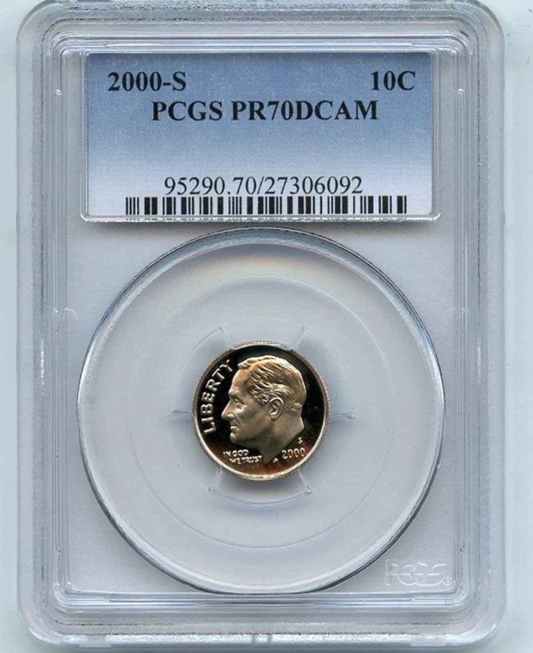2000 S 10C Roosevelt Dime PCGS PR70DCAM