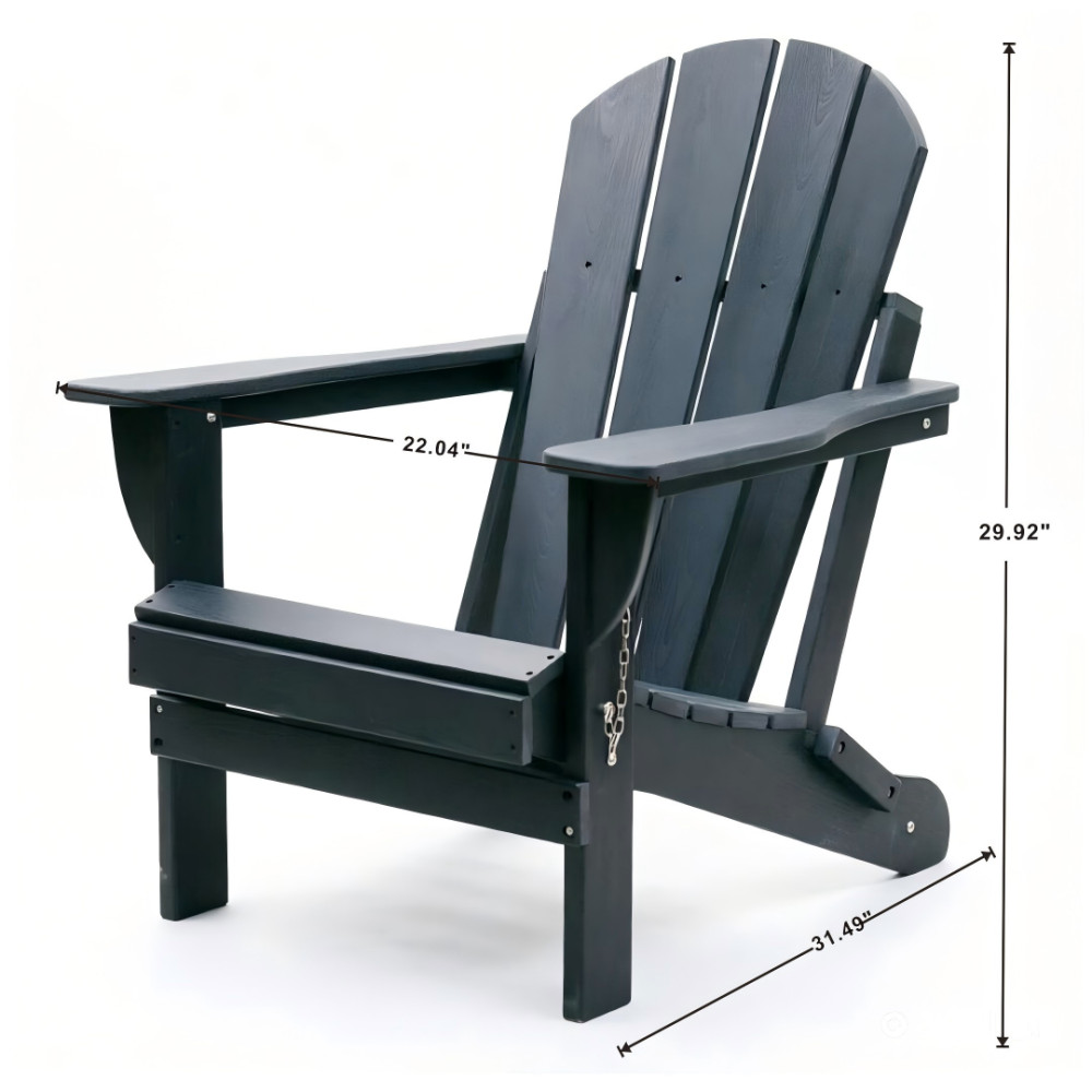 Adirondack Folding Chair with Dual Cup Holders - HDPE All-Weather Outdoor Chairs