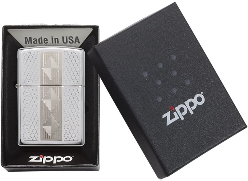 Zippo 29424 Diamond Grill High Polish Chrome