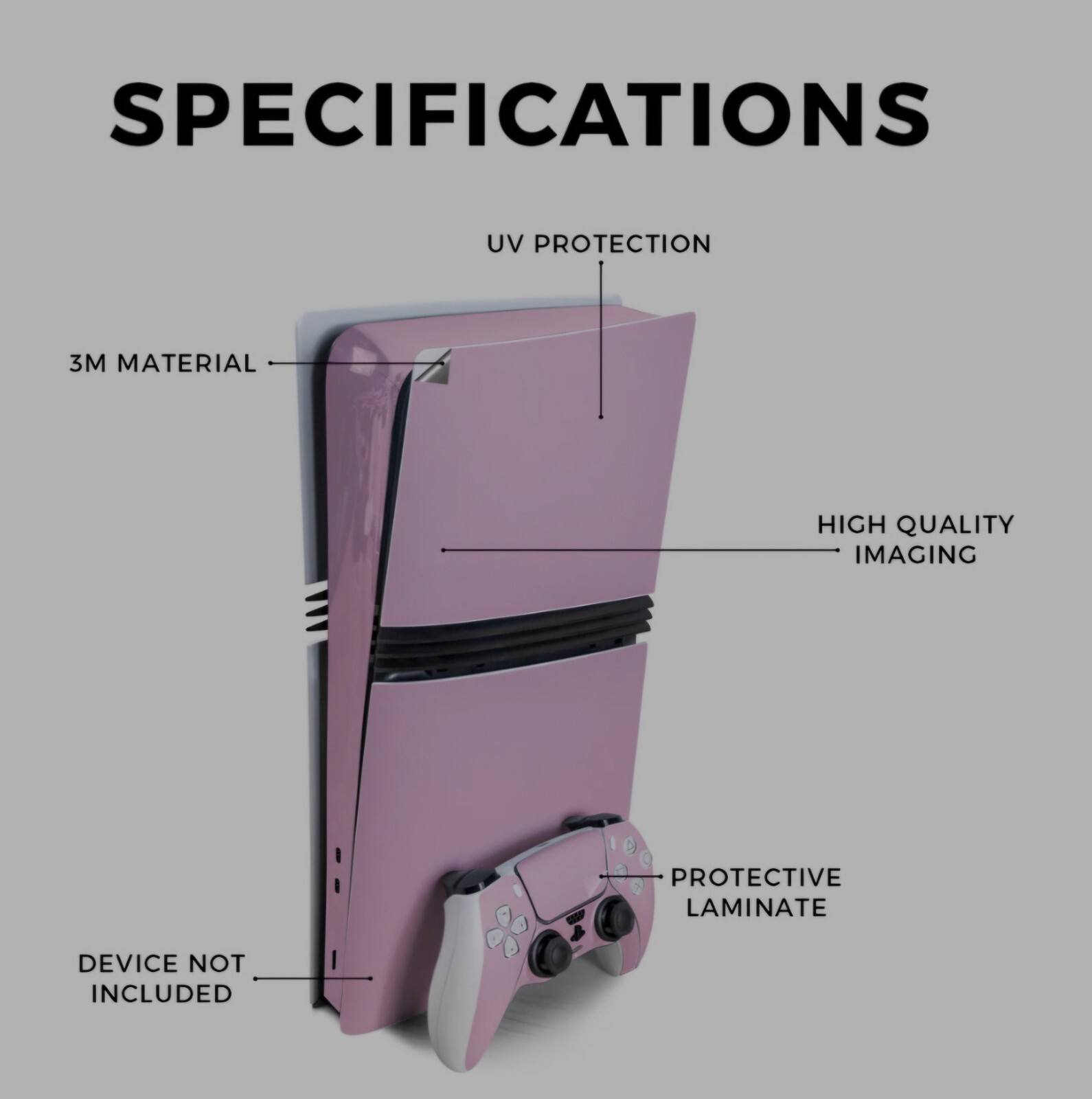 MIGHTYSKINS Pink Decal Bundle PS5 Console & Controller Skin Stickers