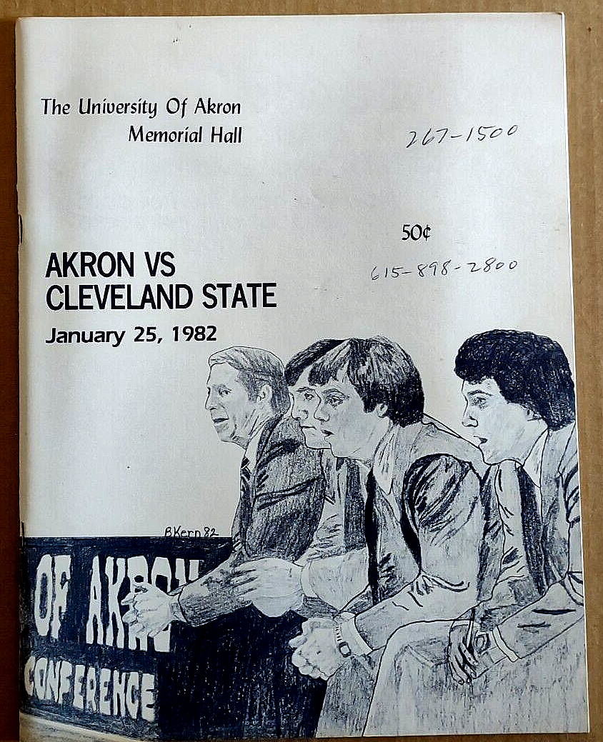 1982 Akron-Cleveland State Basketball Game Program