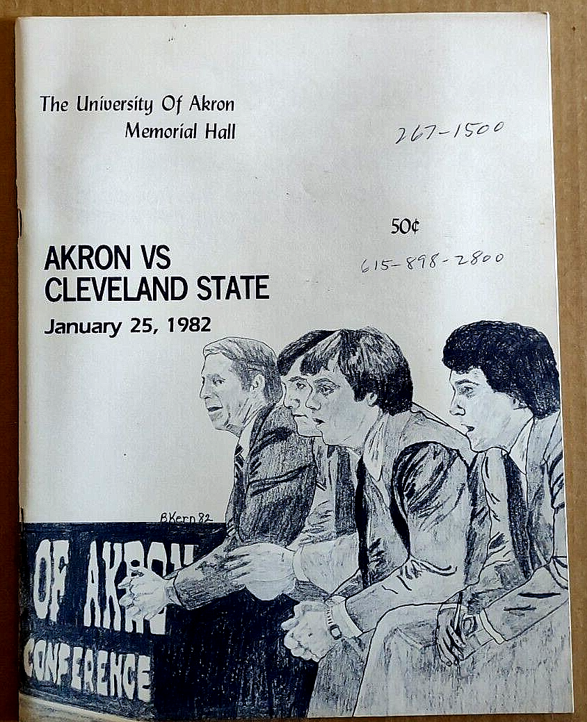 1982 Akron-Cleveland State Basketball Game Program
