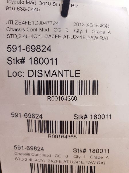 11-15 SCION XB YAW RATE COMPUTER CONTROL MODULE ECM ASSEMBLY