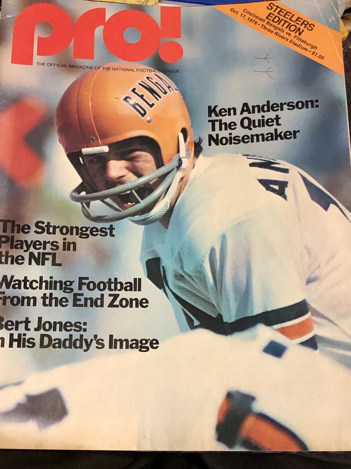 NFL GAMEDAY MAGAZINE 10/17/1976 Bengals @ Steelers Ken Anderson Cover