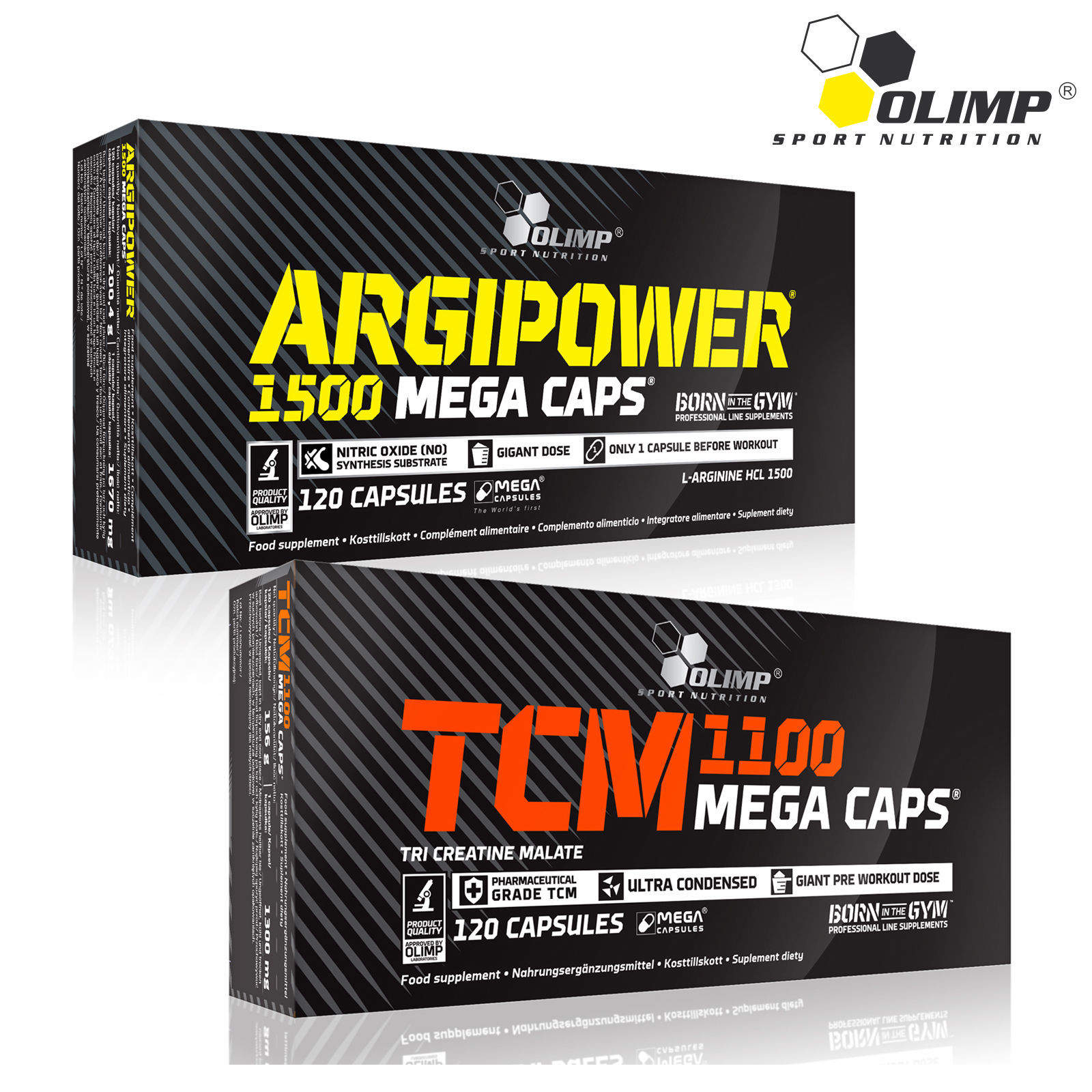 ARGIPOWER + TCM 60-180Caps L-Arginine Tri-Creatine Malate Muscle Growth Anabolic