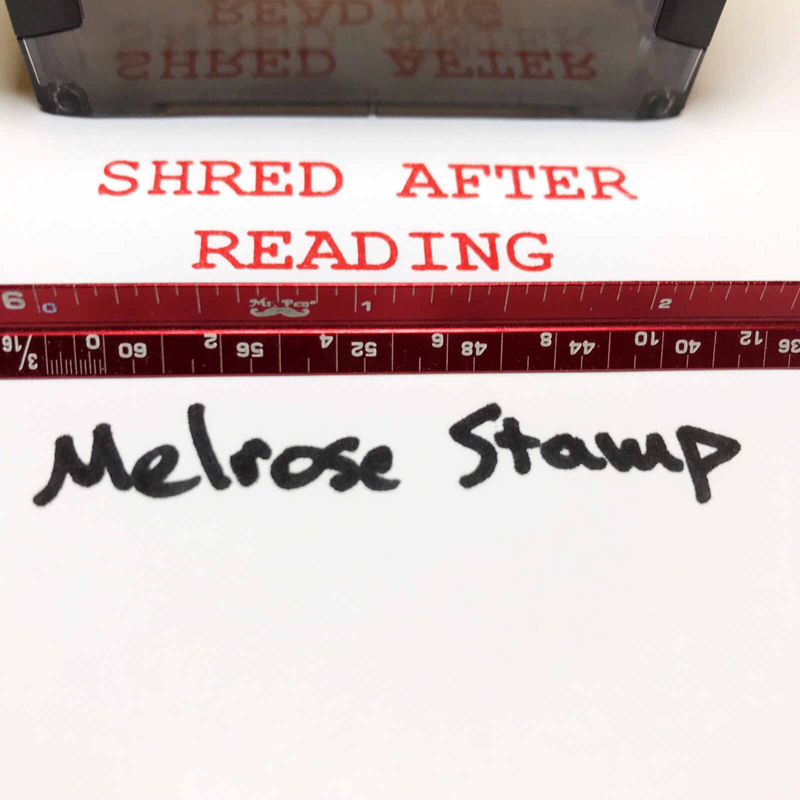 Shred After Reading Rubber Stamp Red Ink Self Inking Ideal 4913