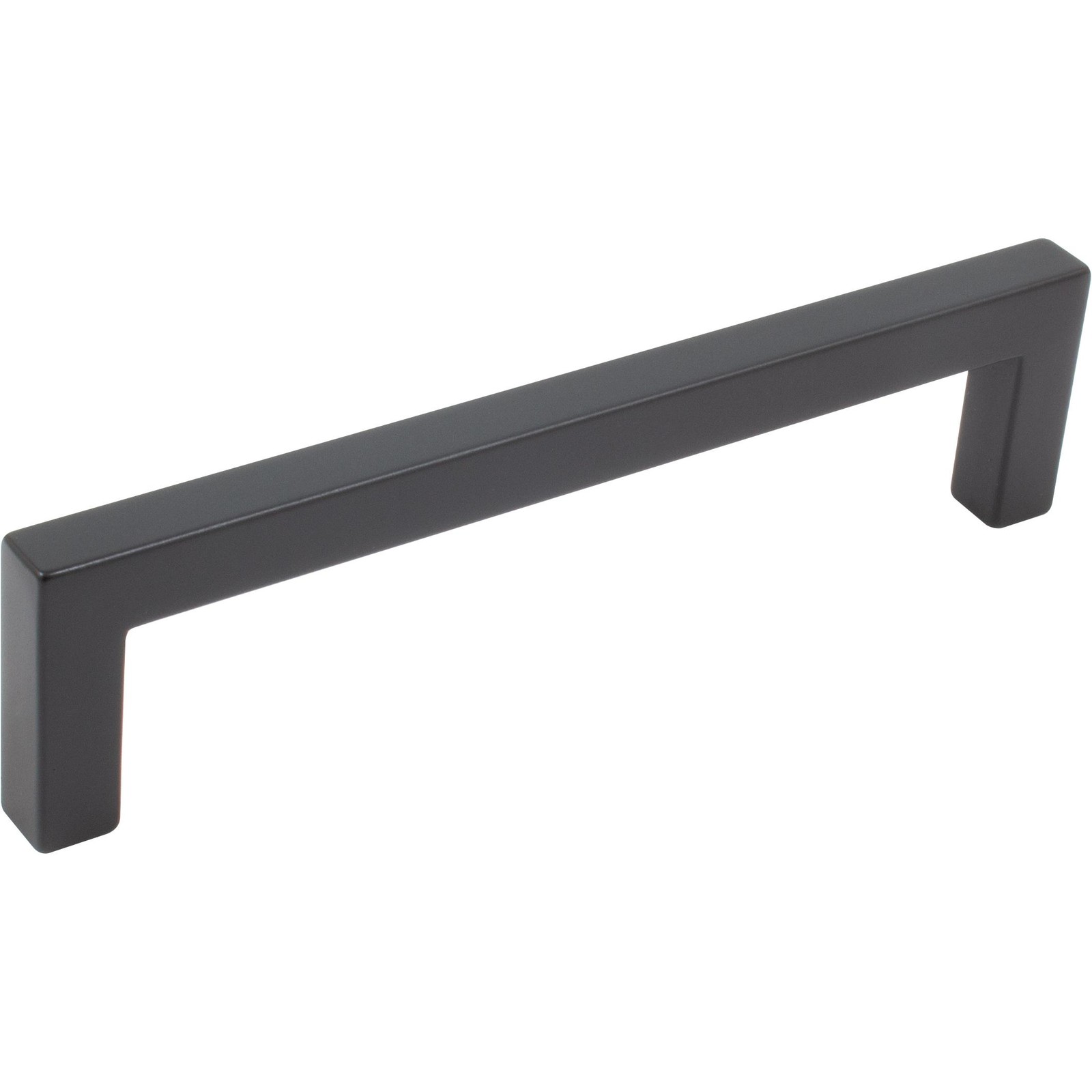 Contemporary Square Cabinet Pull, 128 Millimeters, Zinc Base Material, Matte Bla