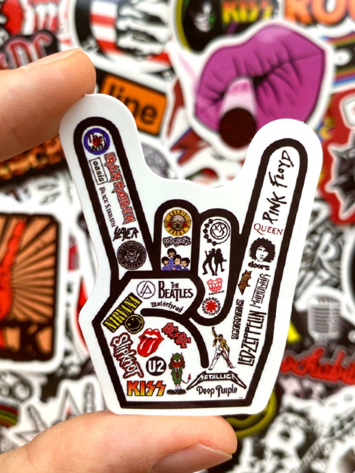5-50pcs Rock Band Stickers, Laptop Car Phone Rock n Roll Waterproof Vinyl Decals