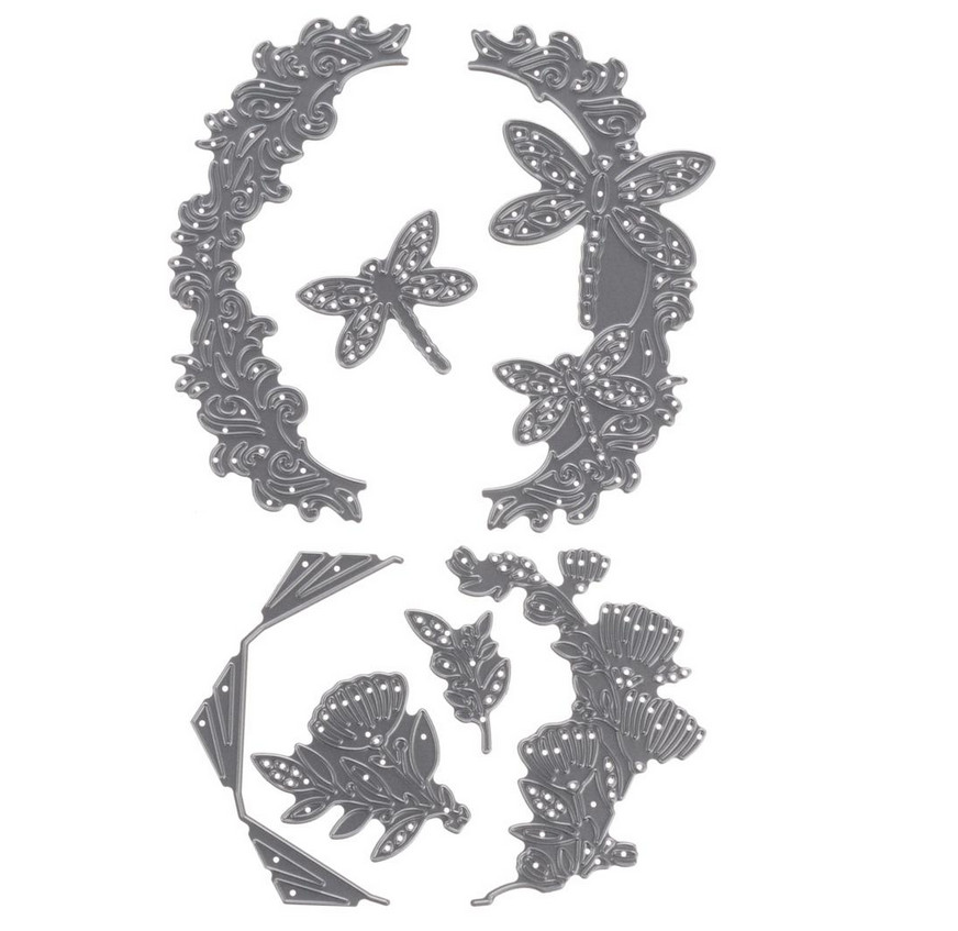 Crafter's Companion Floral Opulent Aperture Window Dies 795571 Dragonfly