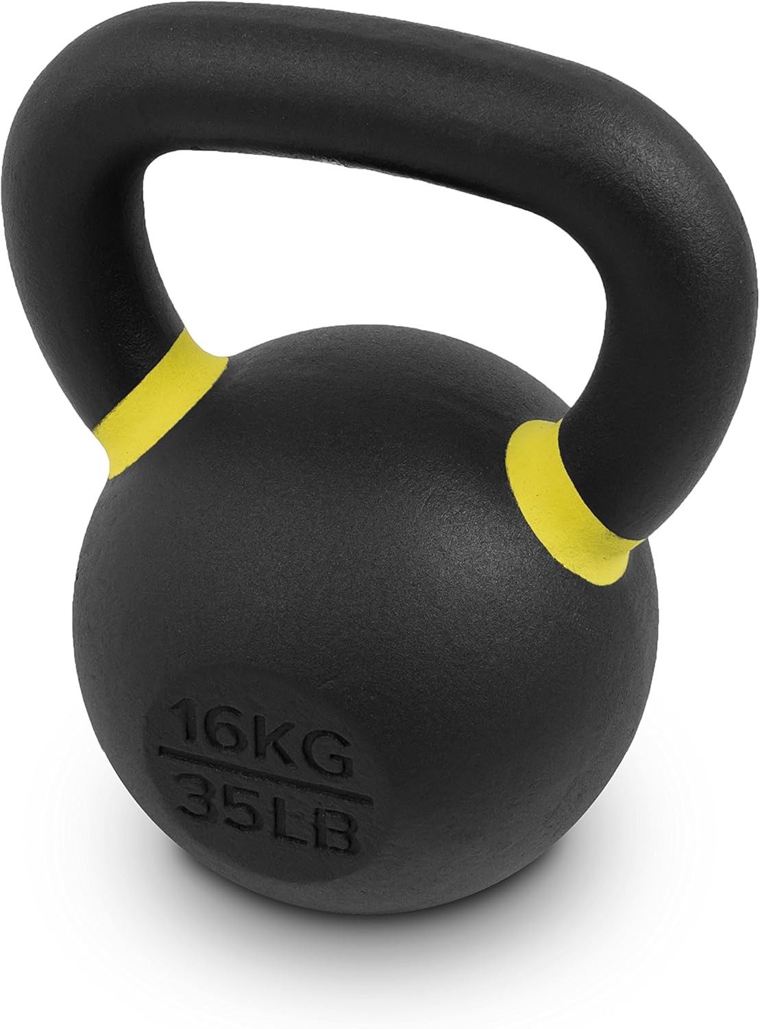 Premium Cast Iron Kettlebells Powder Coated Kettle Bell Weights - Includes LB an