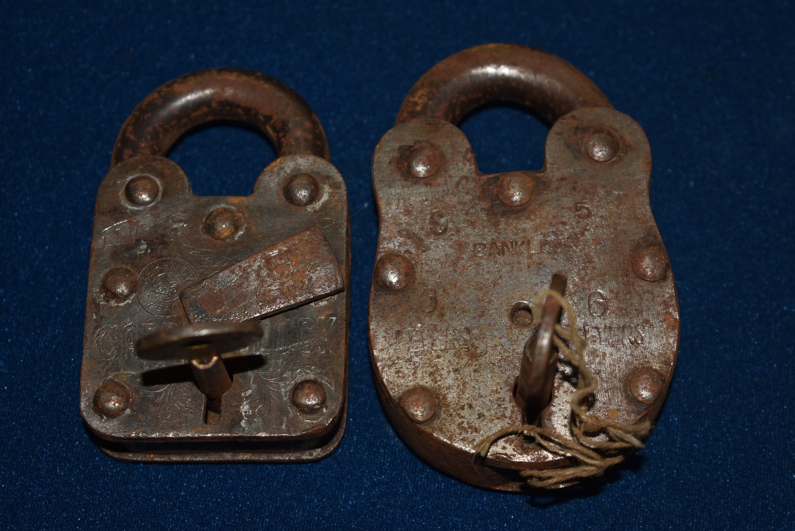 Lot of 2 Capri Patent Padlock Detector Lock Original Working Keys