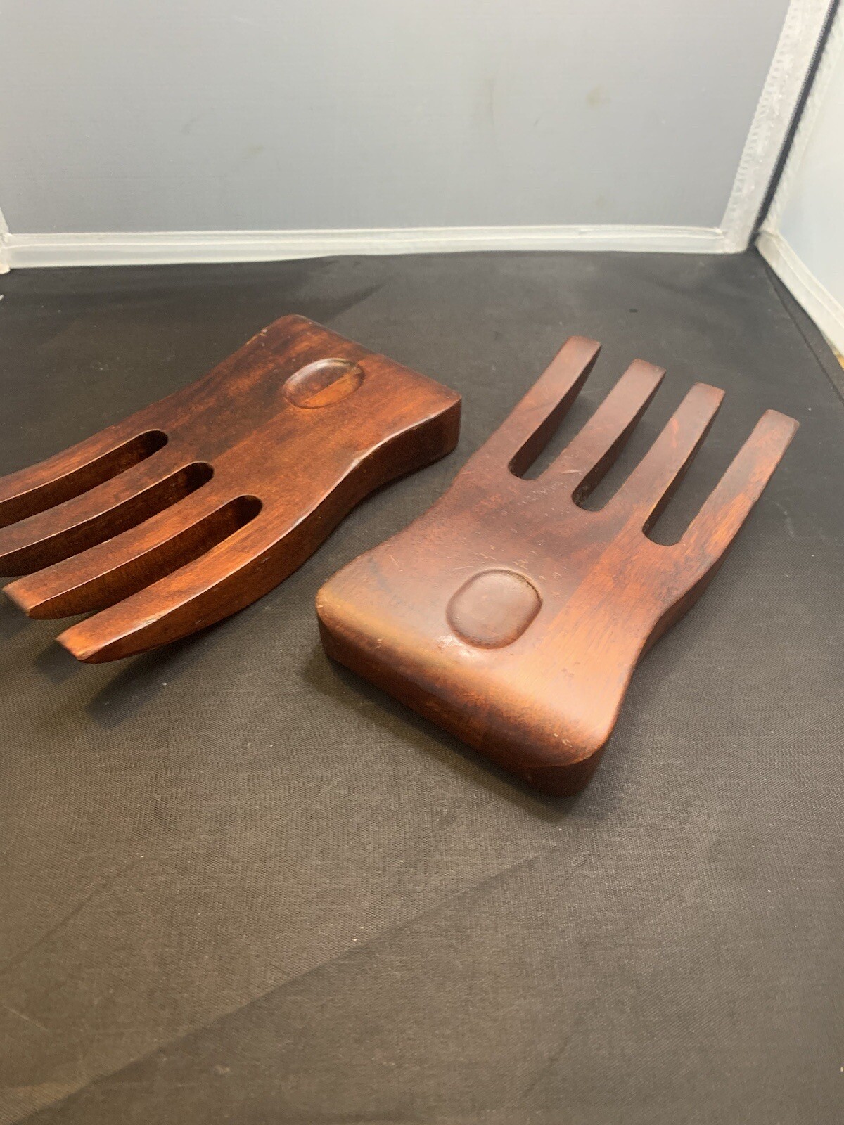 Vintage Wooden Salad Tongs Pair