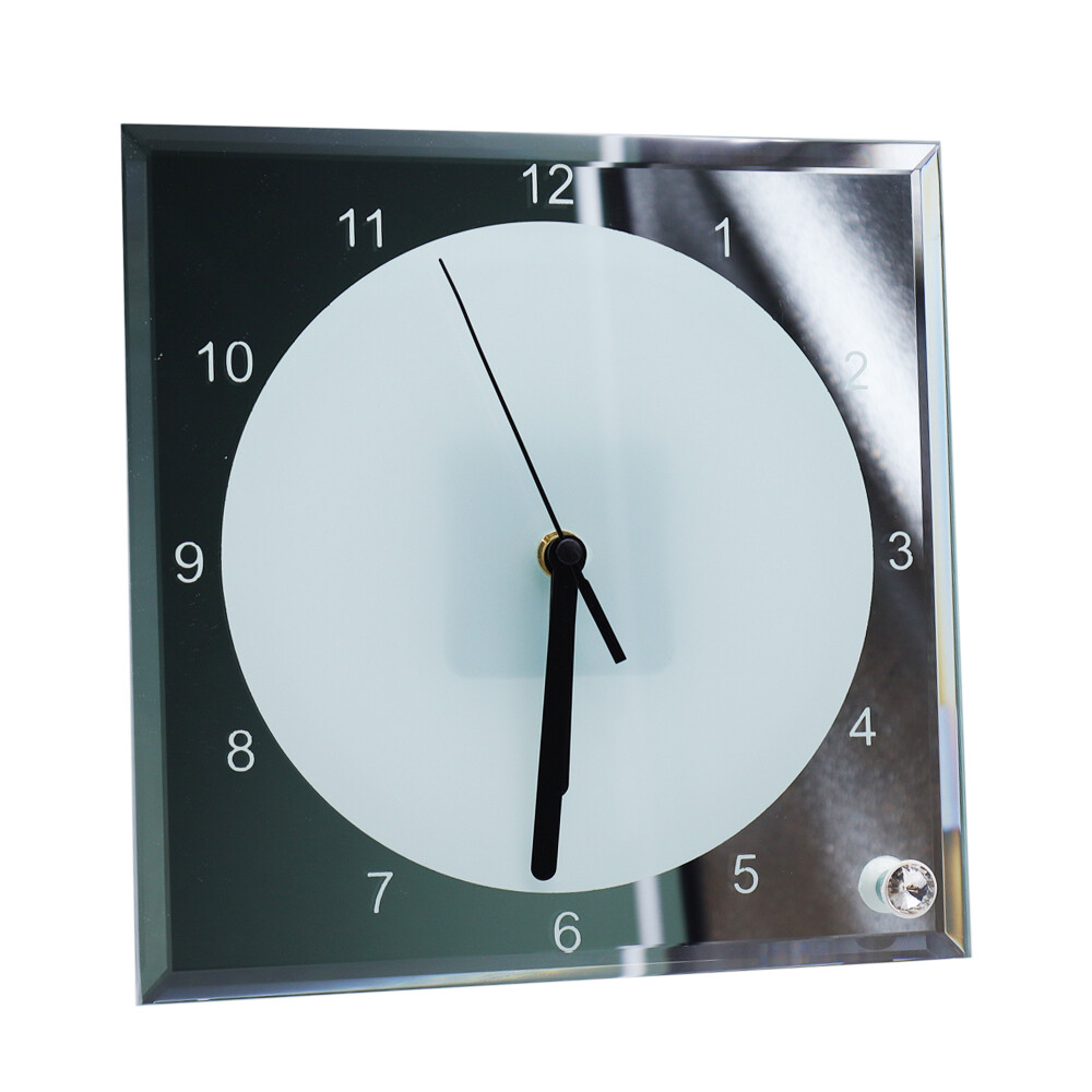 20/pack 7.8" x 7.8" Sublimation Blank Mirror Edge Glass Photo Frame with Clock