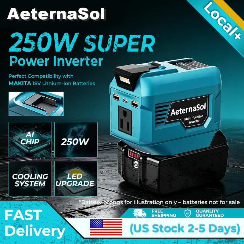 220W-250W Power Inverter for Makita 20V Battery AC 110V Outlet Portable Camping