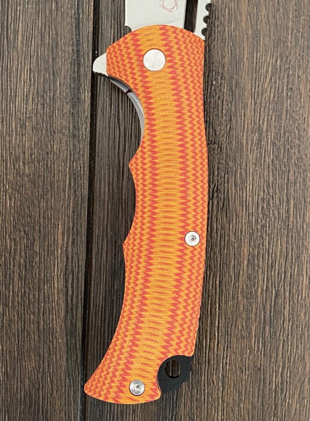SixLeaf SL-01-Orange VG-10 Blade Aggressive G10 Handle Tool Knife EDC
