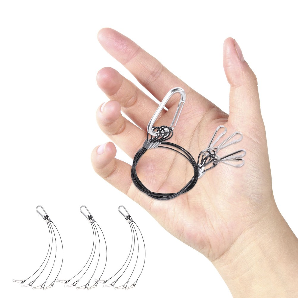 4 Pcs Steel Rope Outdoor Plant Hanger Hanging Wire Hydroponics Kit
