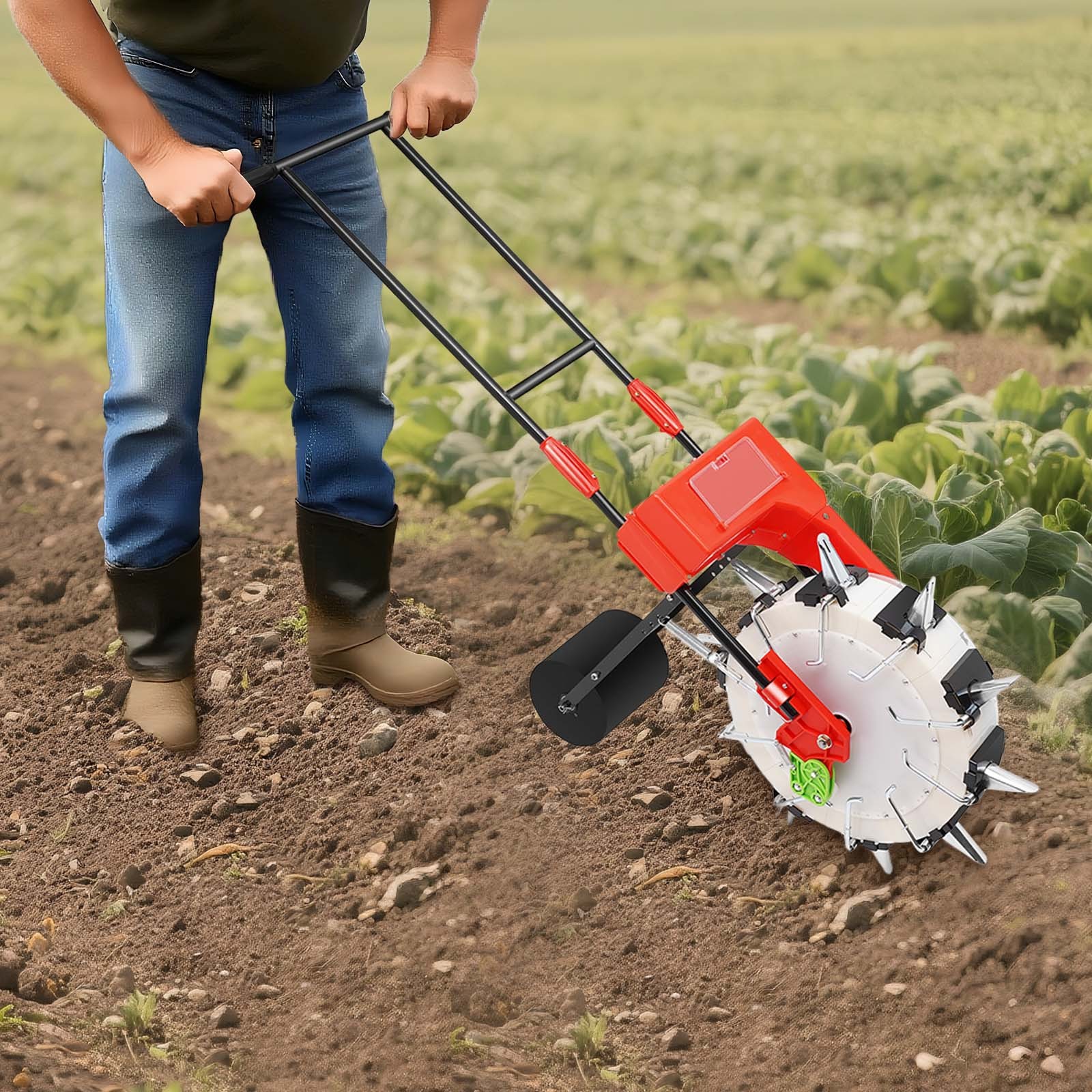 Hand push Roller Seeder Corn Soybean Fertilizer Machine Manual Planter 3.5-7.8cm