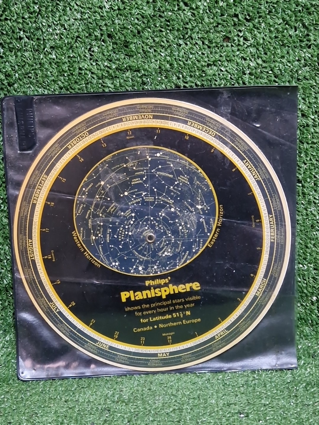 Vintage Philips' Planisphere: Principal Stars Visible for every hour in the Year